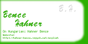 bence hahner business card